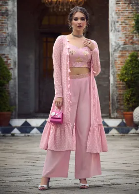 Lovely Dusty Pink Exclusive Koti Style Co-Ords Palazzo Suit