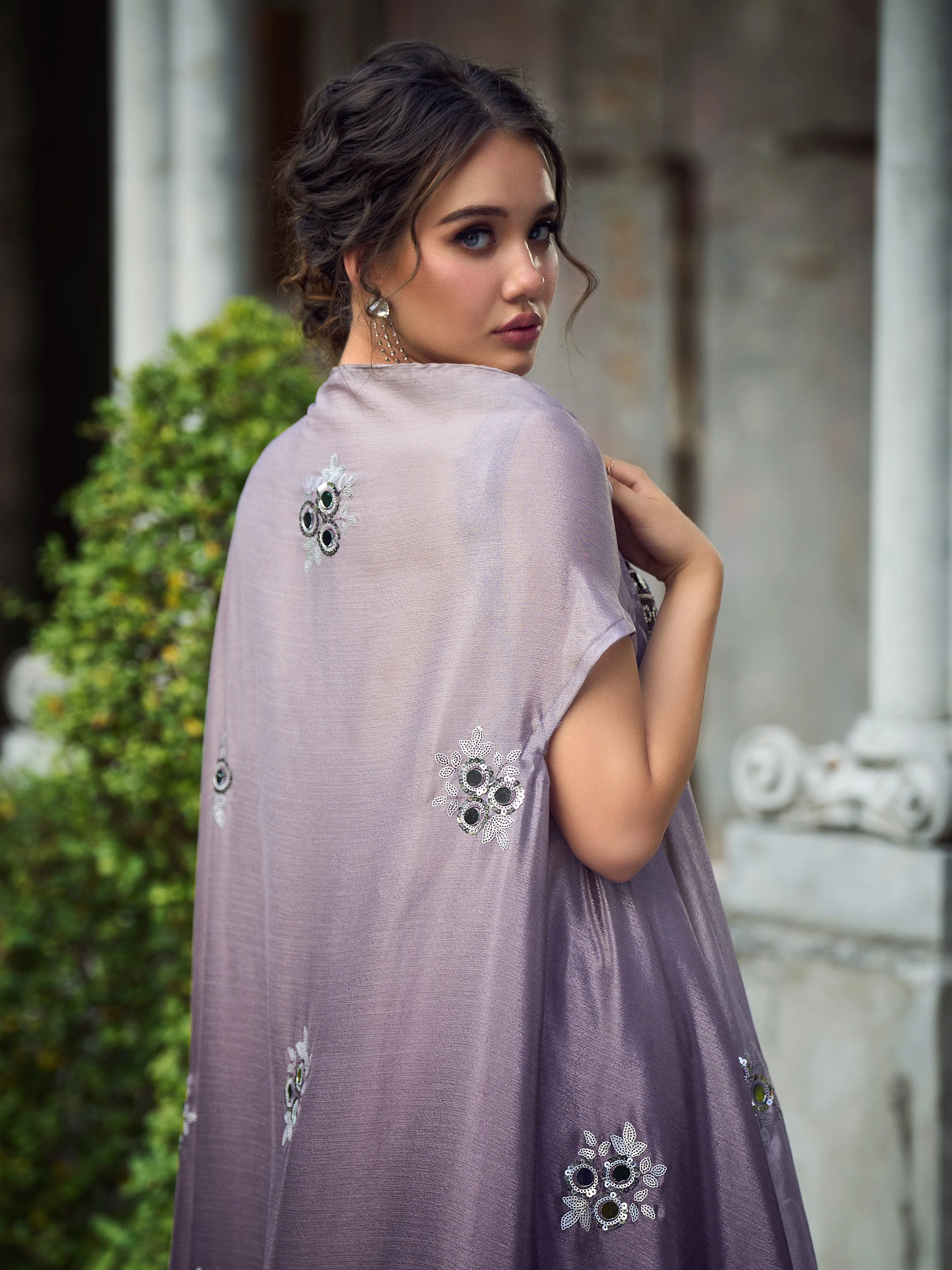 Lovely Purple Exclusive Koti Style Co-Ords Palazzo Suit