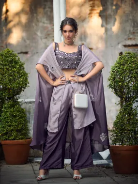 Lovely Purple Exclusive Koti Style Co-Ords Palazzo Suit