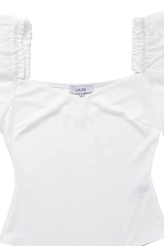 LS shirring sleeve bodysuit