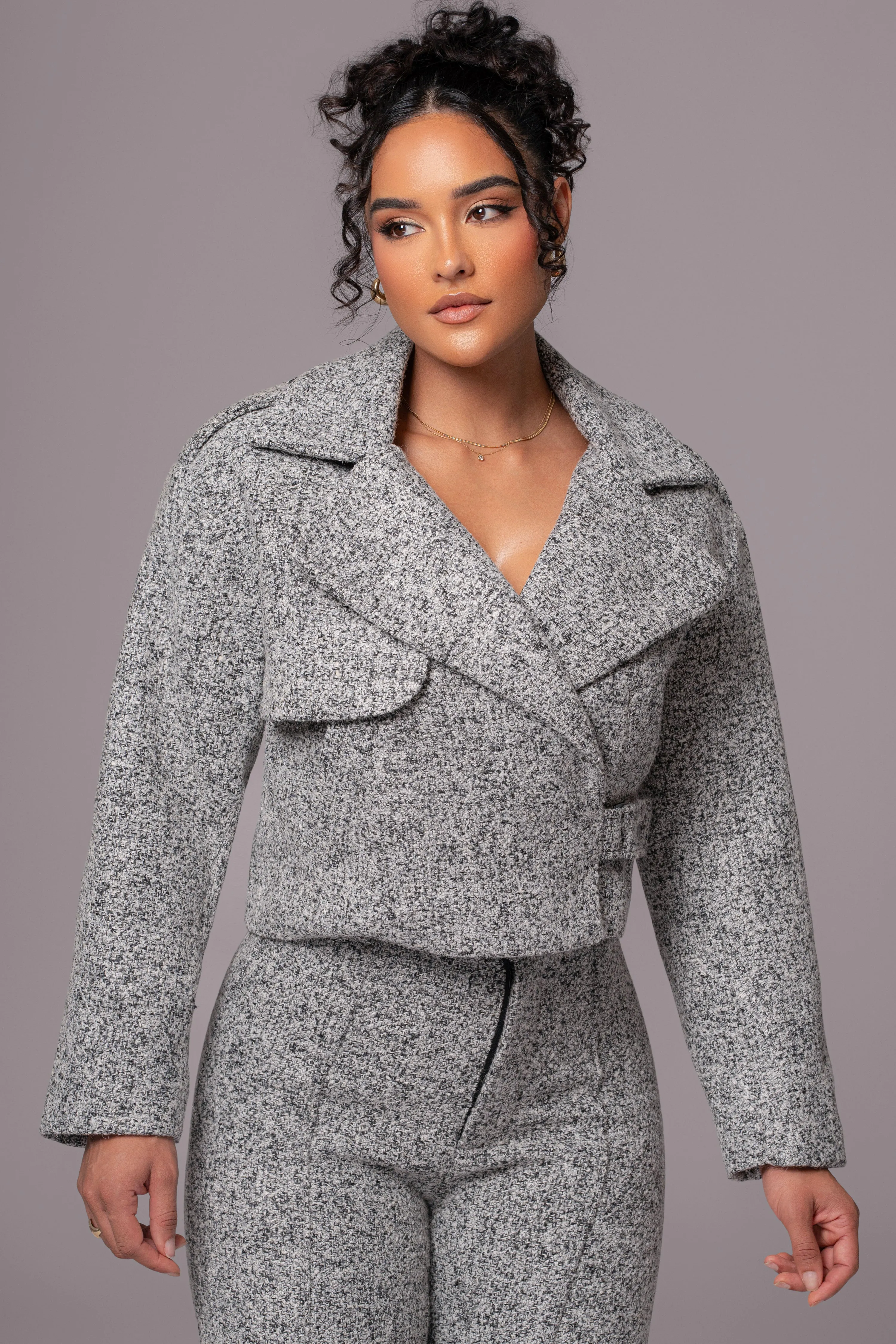 Lt. Grey  Zoe Tweed Jacket