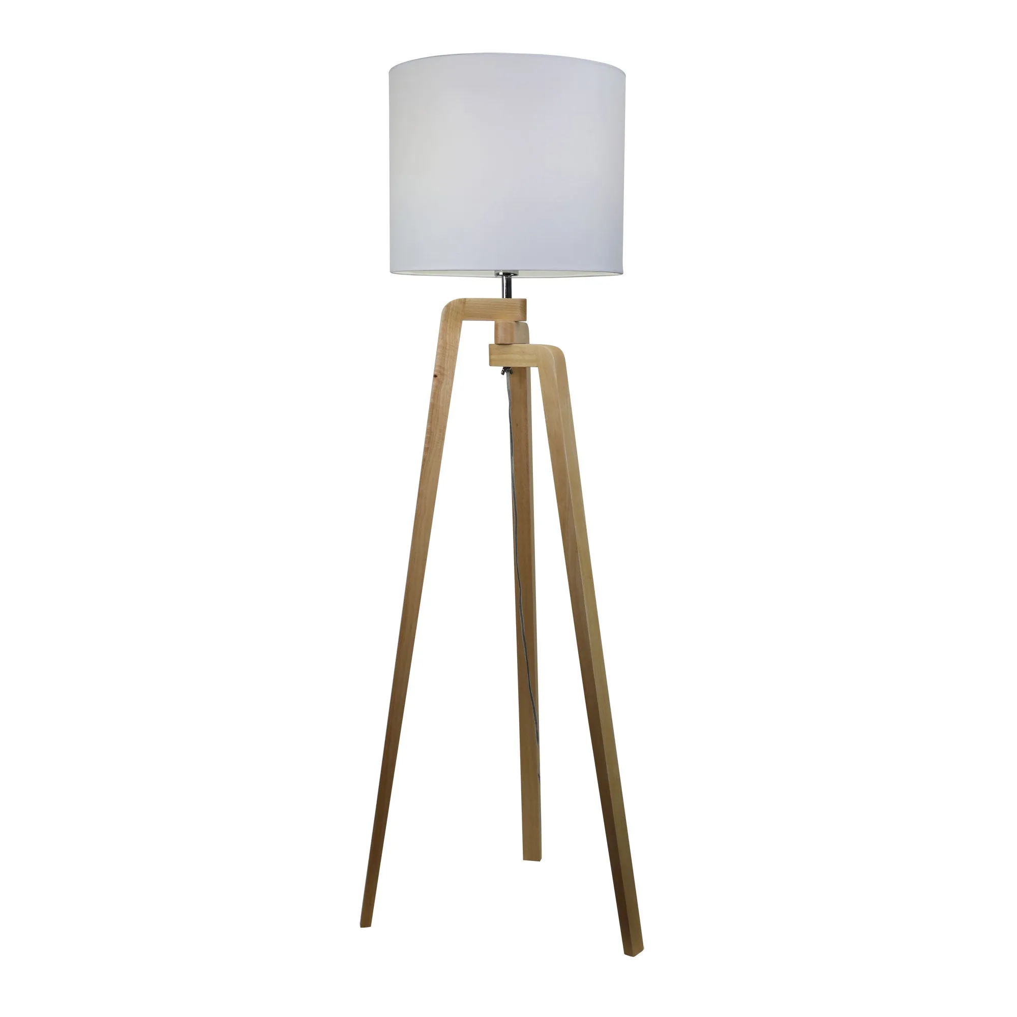 LUND FLOOR LAMP Scandi Inspired Timber Tripod Lamp with Shade