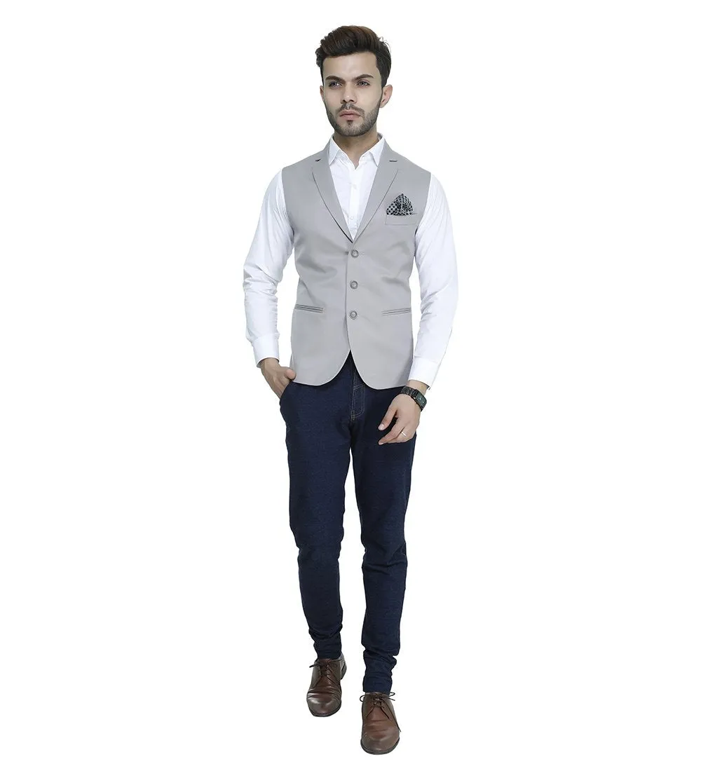 MANQ Men's Single Breast Three Button Slim Fit Formal/Party Waist coat (S6)