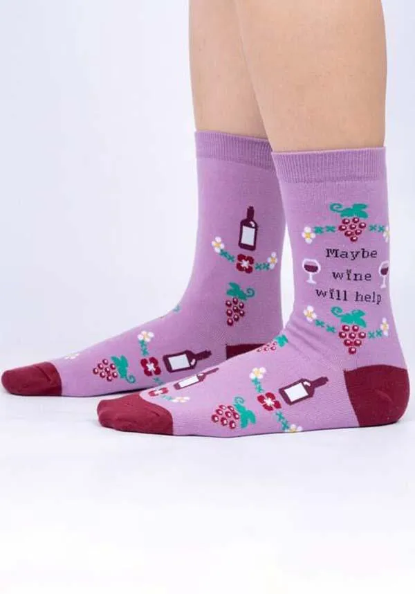 Maybe Wine Will Help | CREW SOCKS