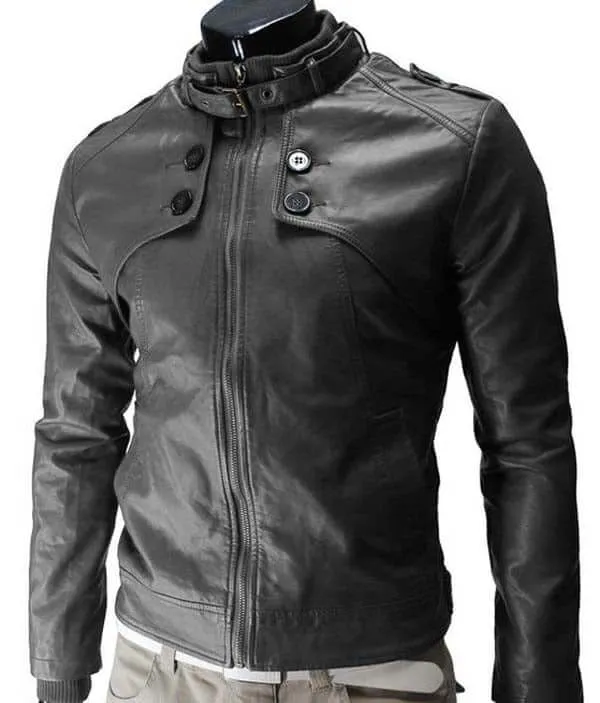 Men slim fit Leather Jacket, Men's Leather jacket,Hand Painted Fashion Leather Jacket