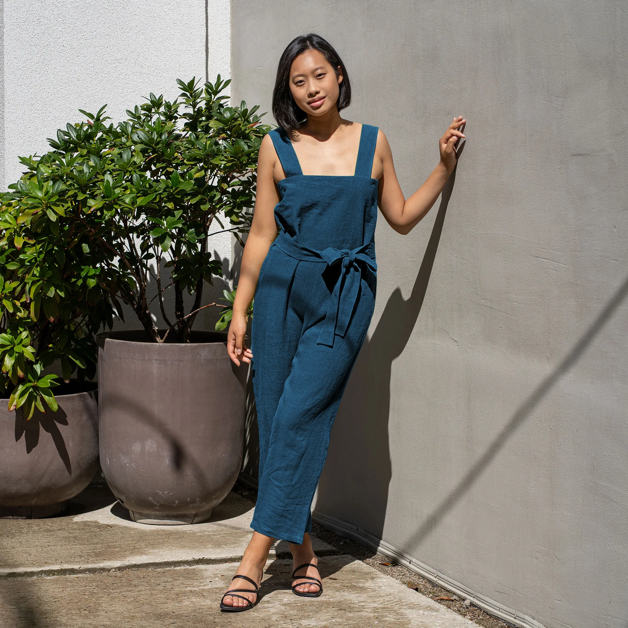 MENIQUE Pinafore Jumpsuit Iris