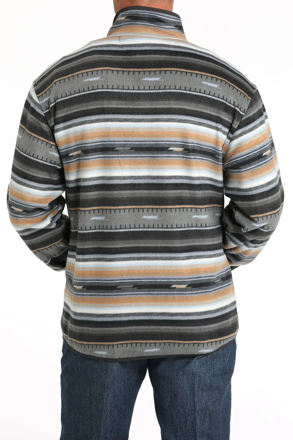 Men's Cinch Black Striped Polar Fleece - MWK1514024