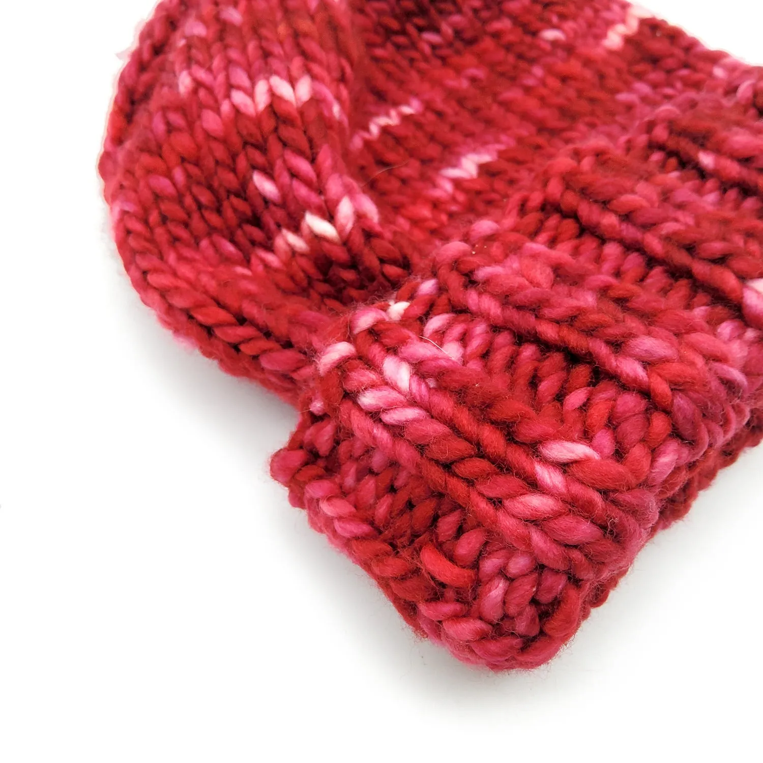 Merino Wool Red Knit Hat