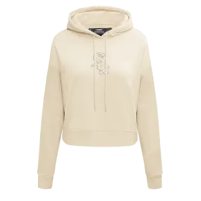 MLB CHICAGO WHITE SOX NEUTRAL WOMEN'S CROPPED PO HOODIE (EGGSHELL)