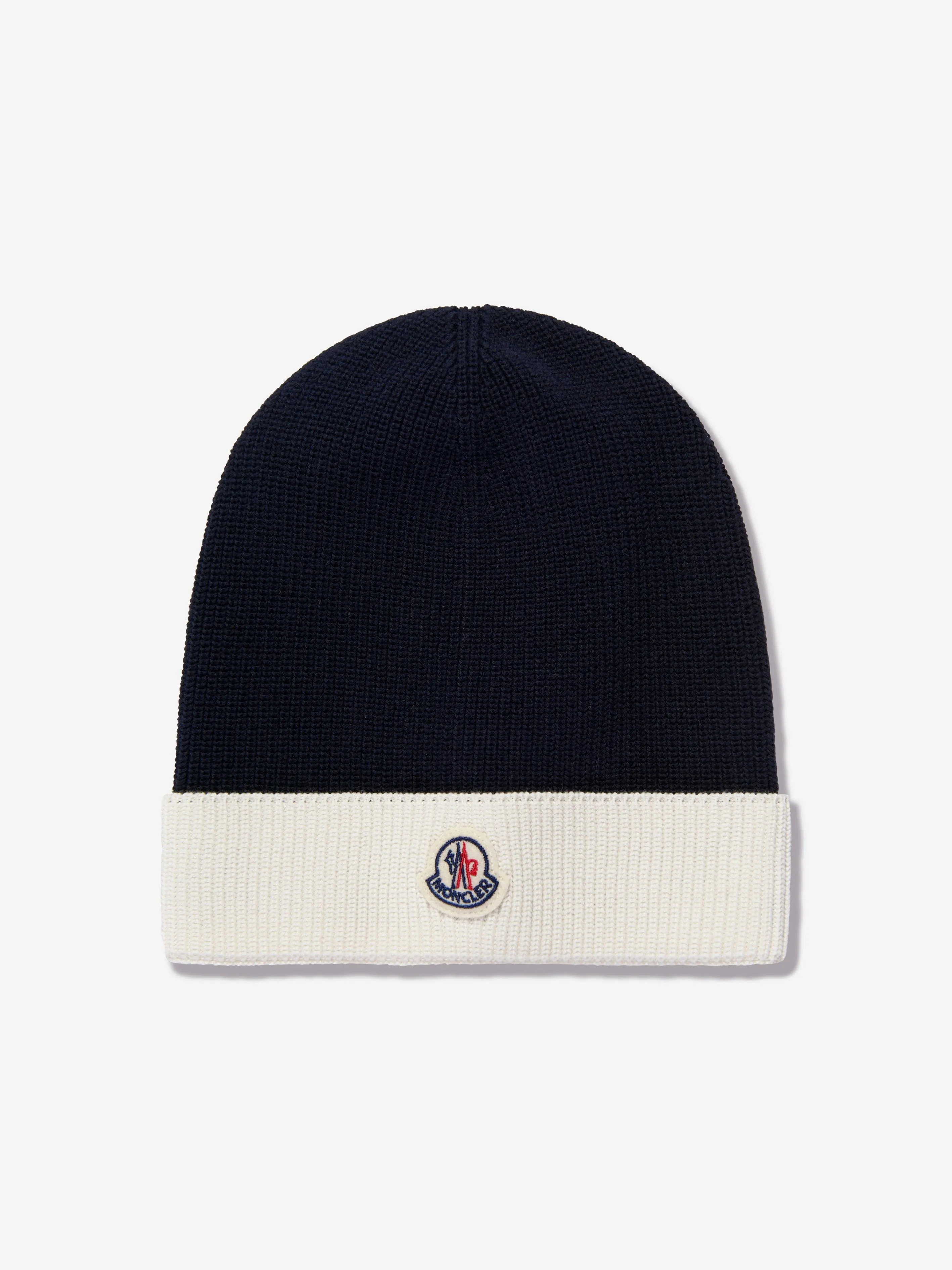 Moncler Enfant Baby Beanie Hat in Navy