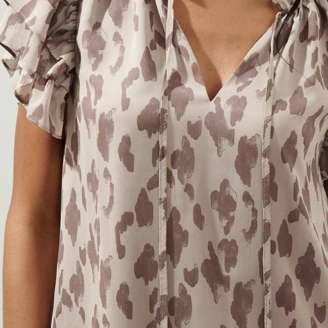 Montie Ruffle Tie Neck Blouse