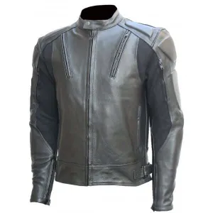 Motorcycle Protective Armor Men’s Black Leather Biker Jacket