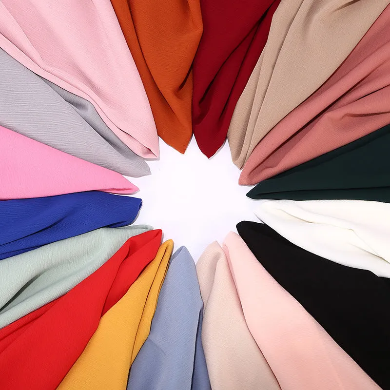 MSL067 high quality plain Crepe pleated chiffon hijab