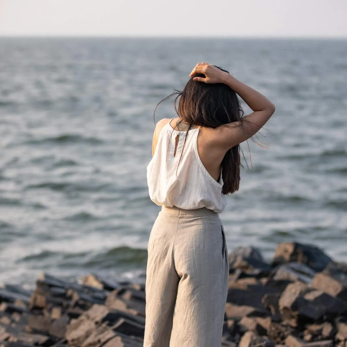 Natural Grey | Wide-Leg Trousers