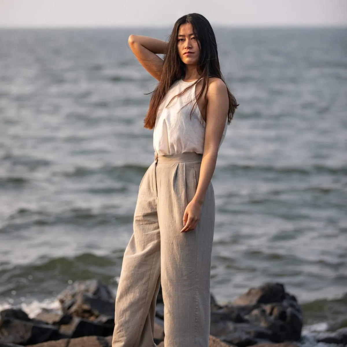 Natural Grey | Wide-Leg Trousers