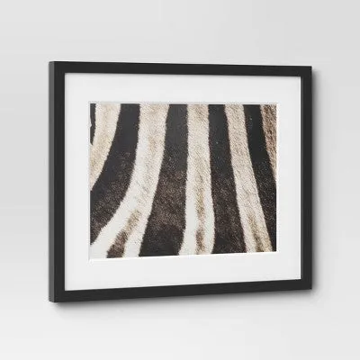 New - 20" x 16" 2pc Zebra Close up Glass Framed Wall Posters - Threshold