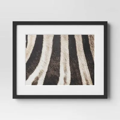 New - 20" x 16" 2pc Zebra Close up Glass Framed Wall Posters - Threshold