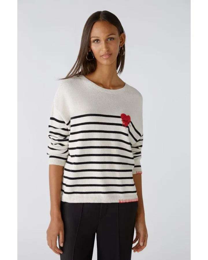 Oui Loads of Love Stripe Pullover