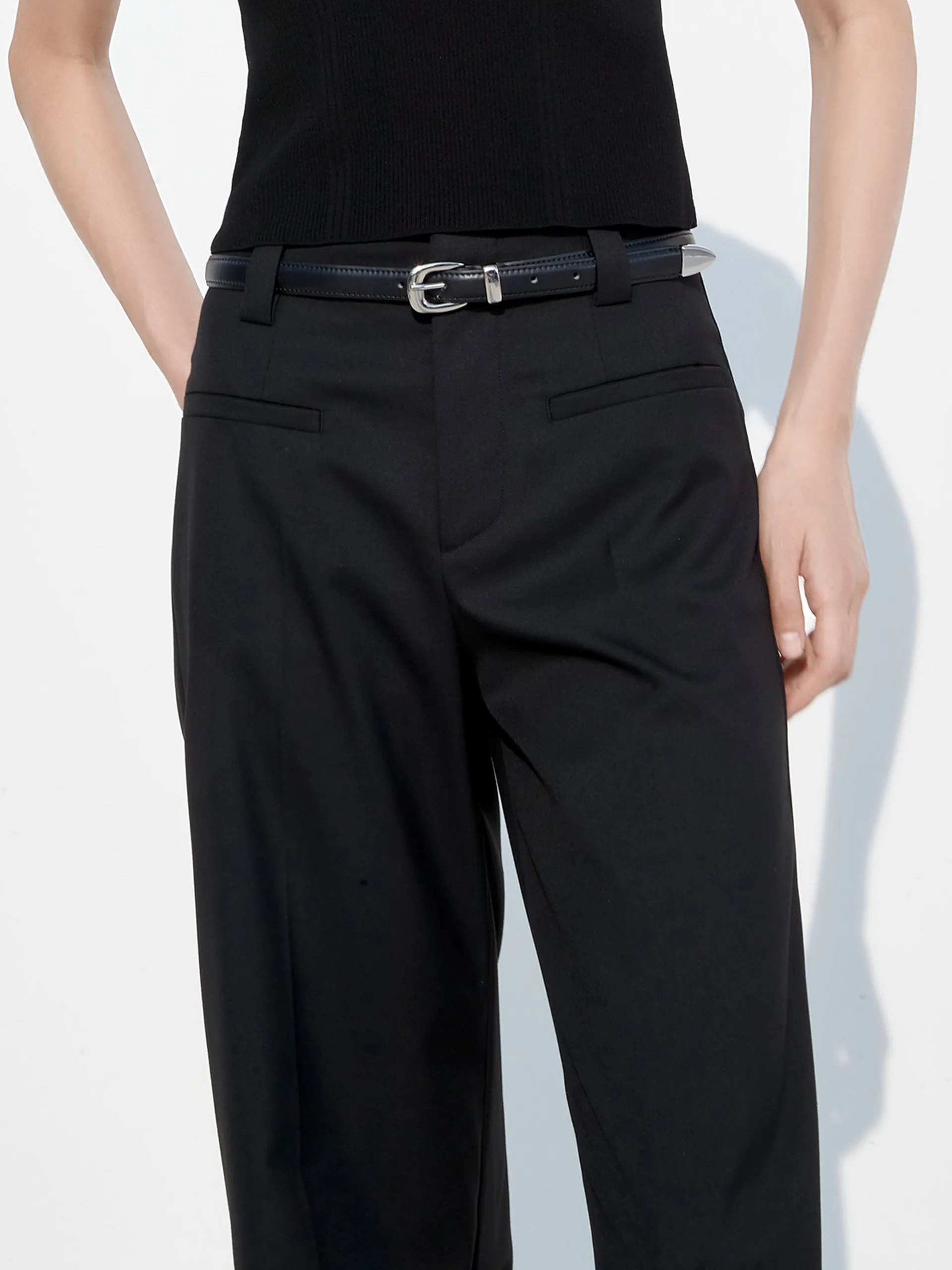 Patch pockets Straight Pants