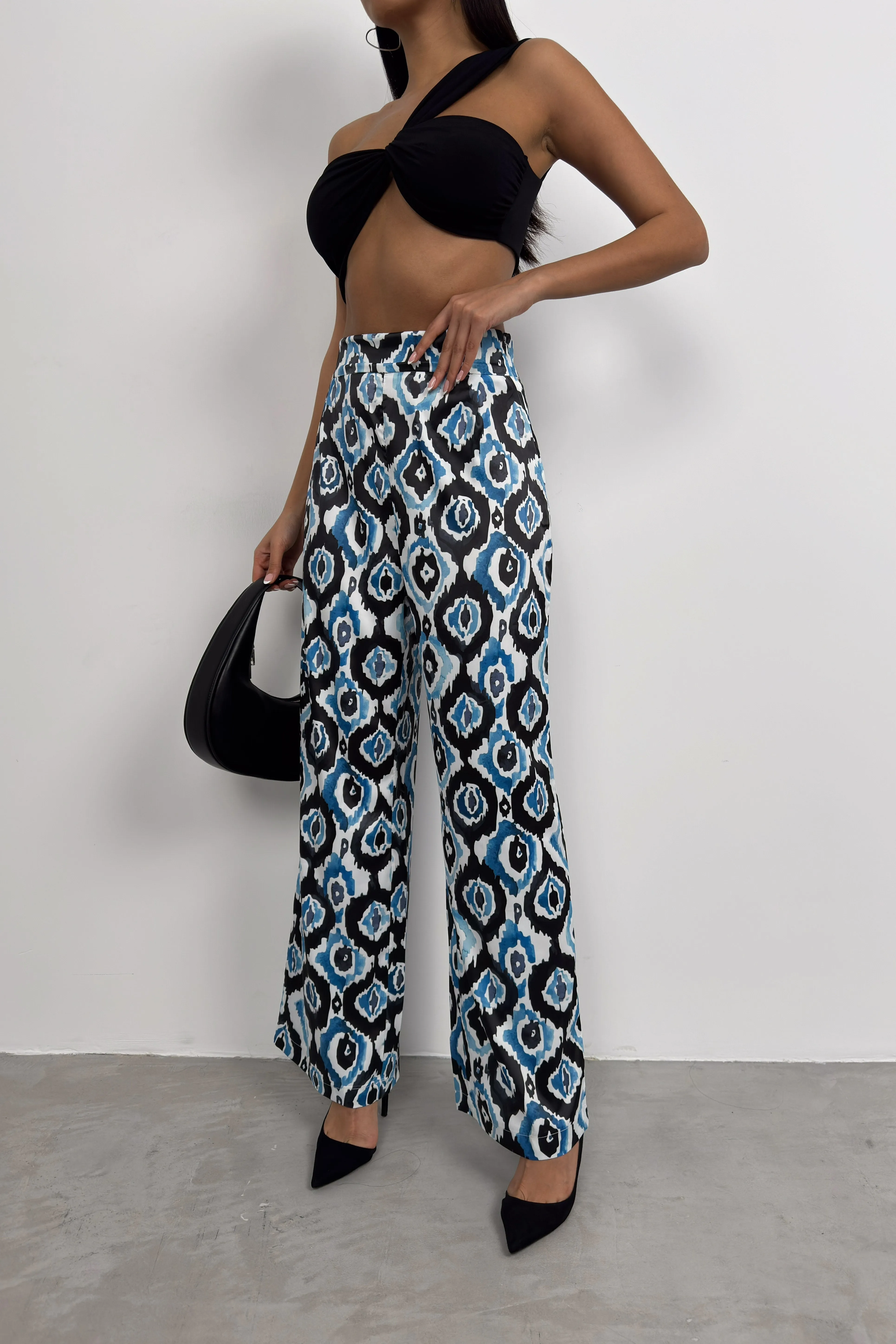 Patterned Satin Trousers