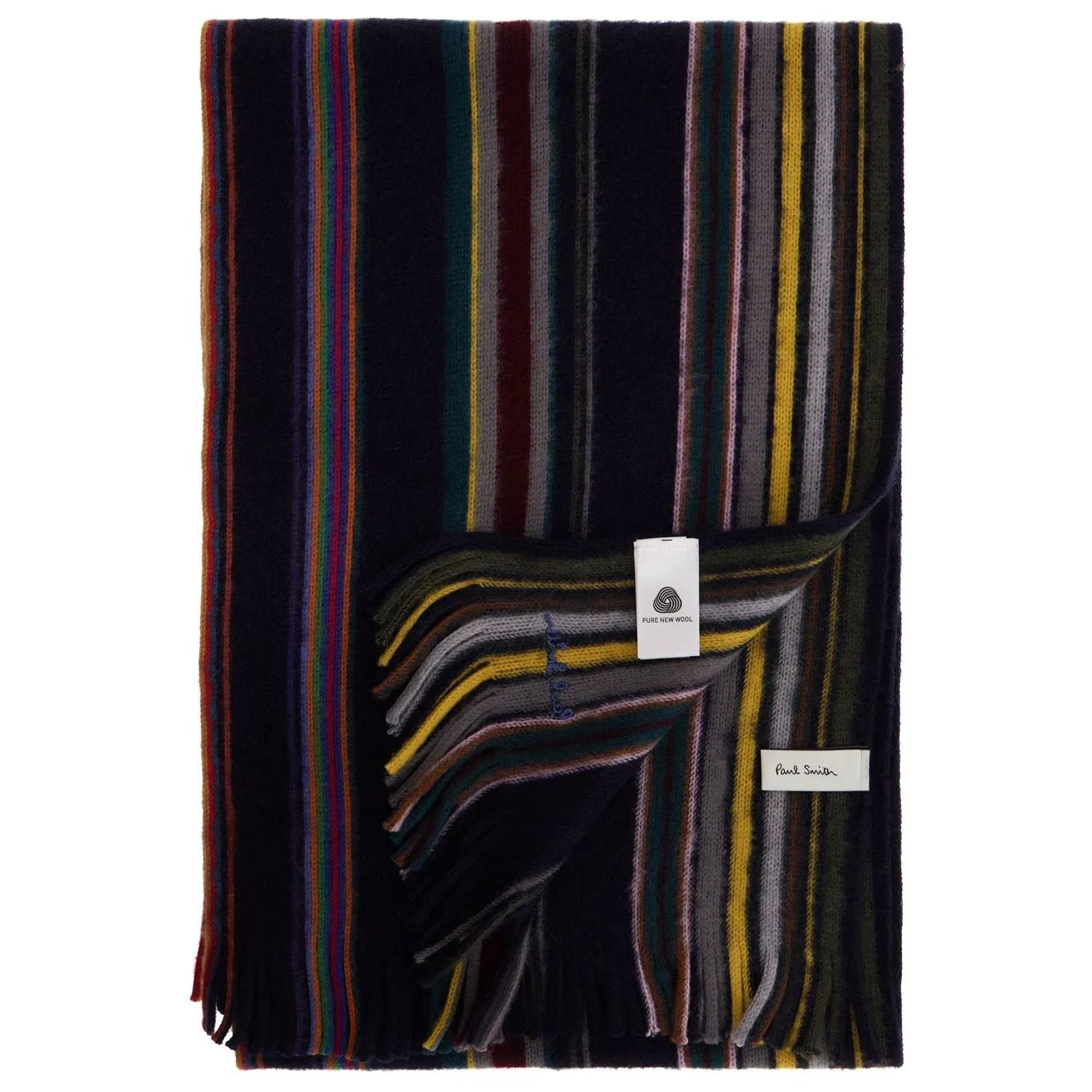 Paul Smith multicolored striped wool scarf