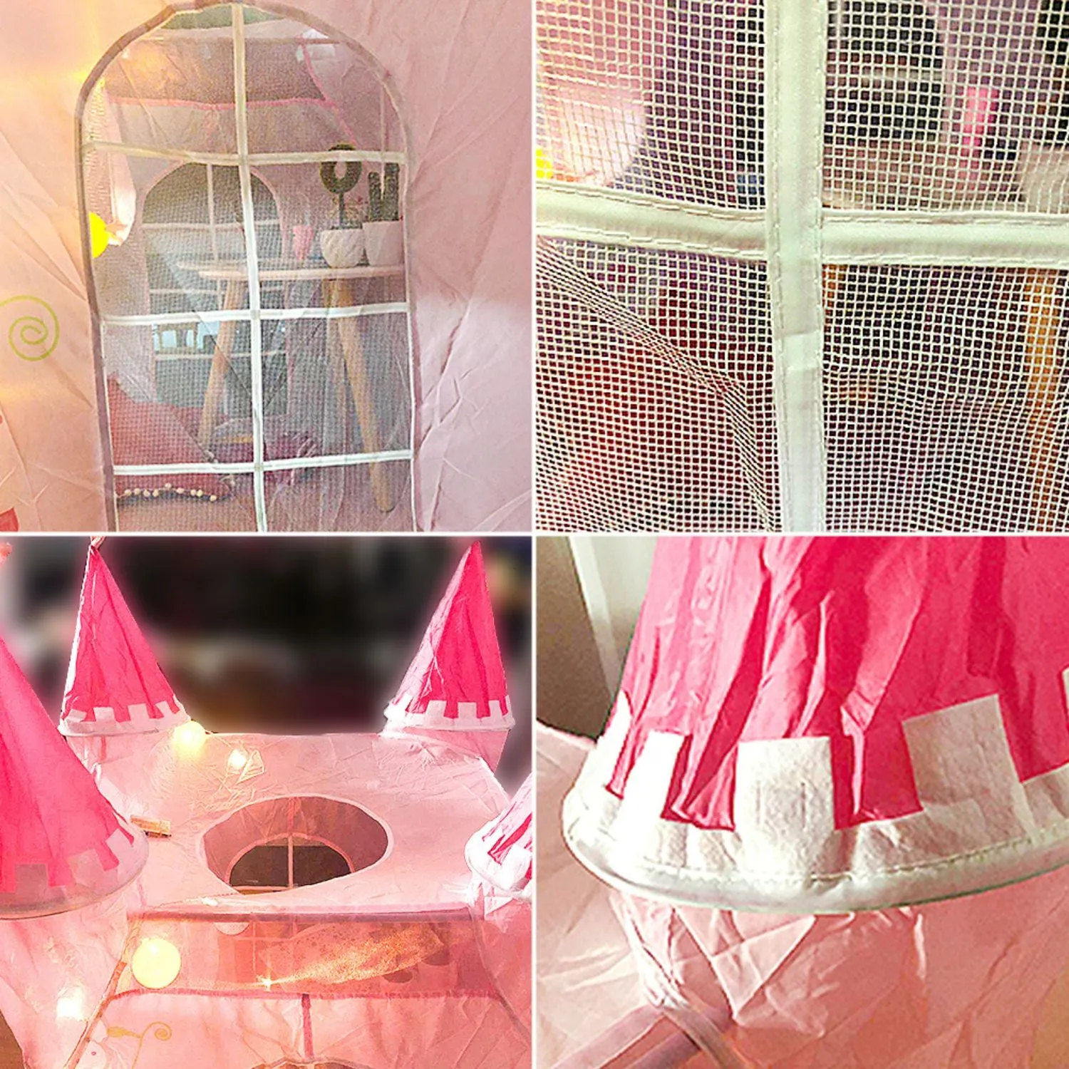 Pink Castle-Inspired Kids Tent, Breathable & Insect-Resistant - Gominimo