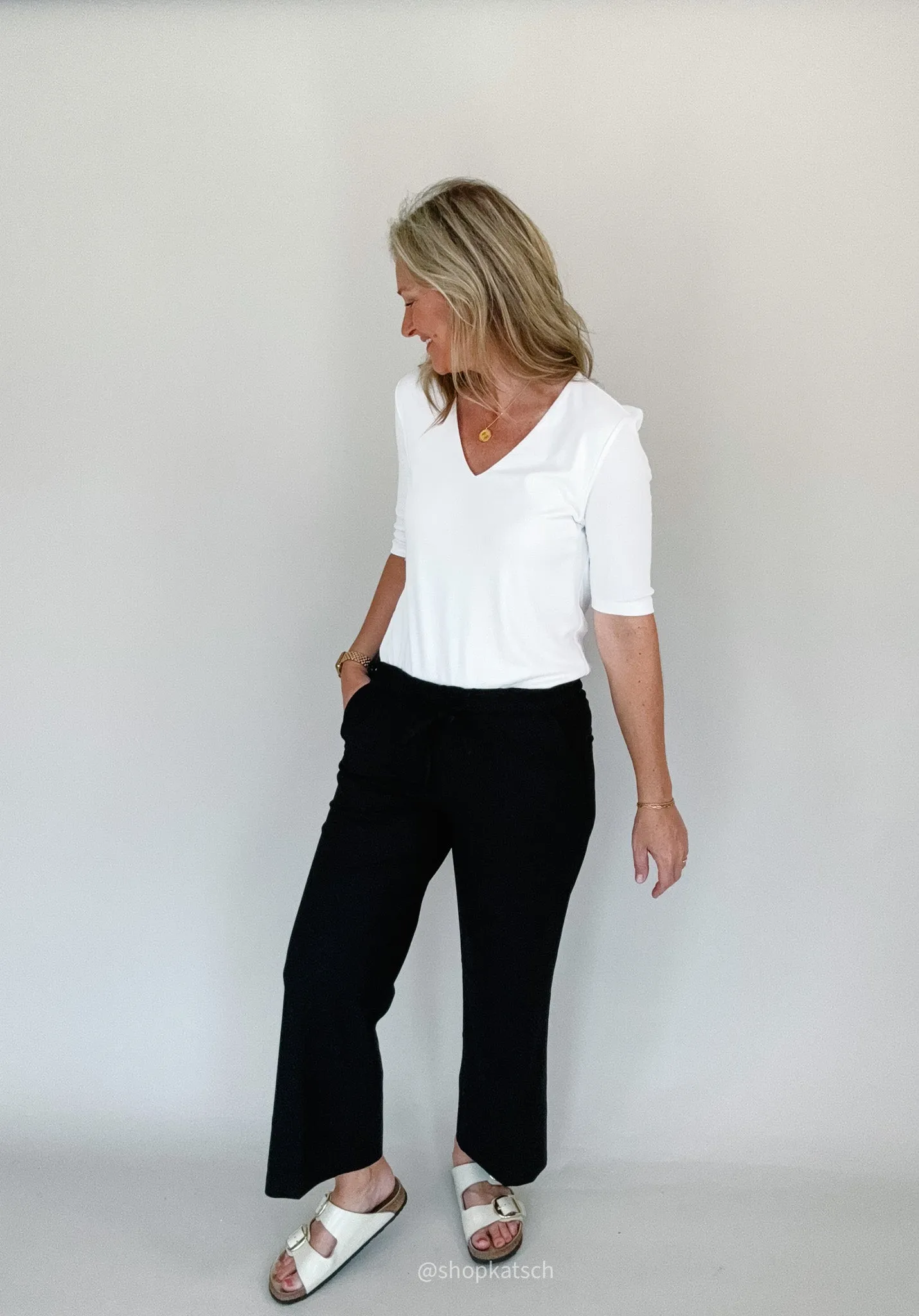 Piper Pull On Tie Waist Wide Leg Crop