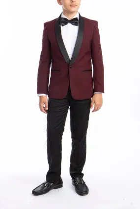 "Trent" Perry Ellis Kids Burgundy Tuxedo (5-Piece Set)