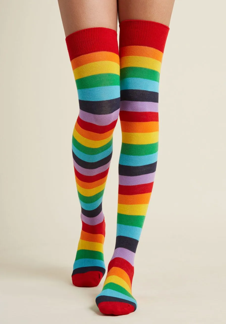 Rainbow Thigh Highs