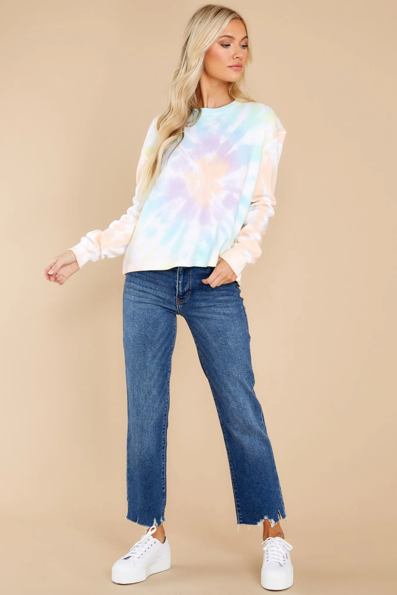 Ray Of Sunshine Coral Gem Tie Dye Pullover