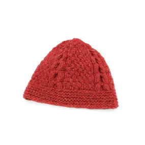 Red Cable Knit Hat