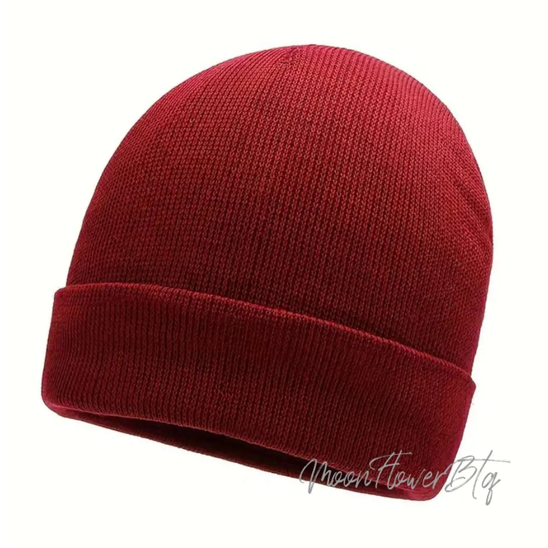 Red Fleece-Lined Knit Beanie