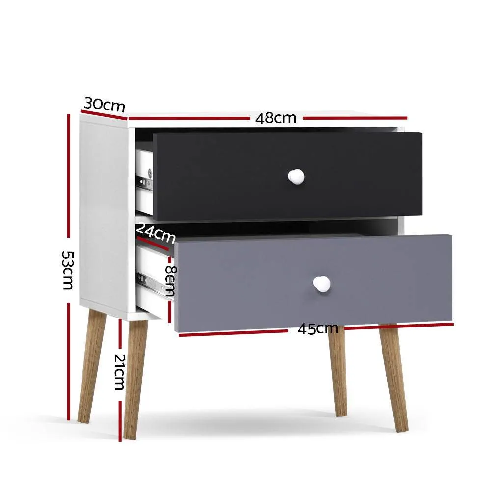 Scandinavian-inspired Bedside Table Black & White