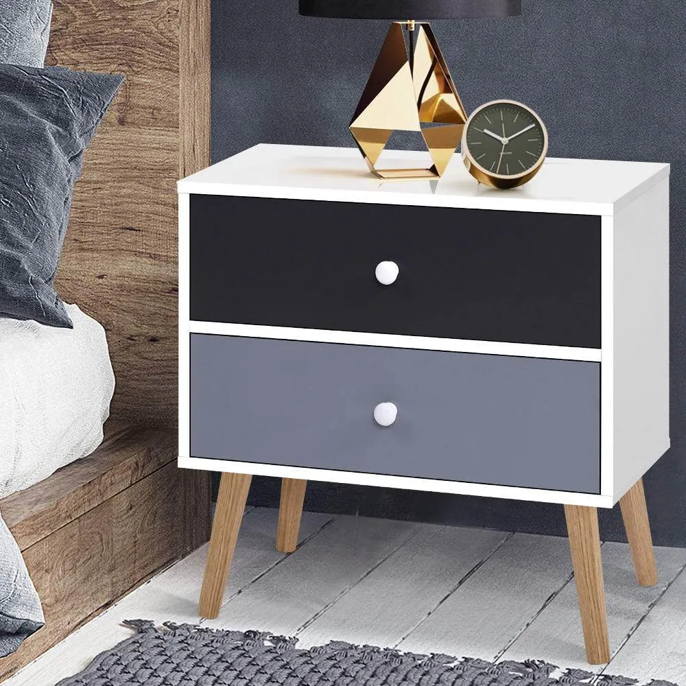 Scandinavian-inspired Bedside Table Black & White