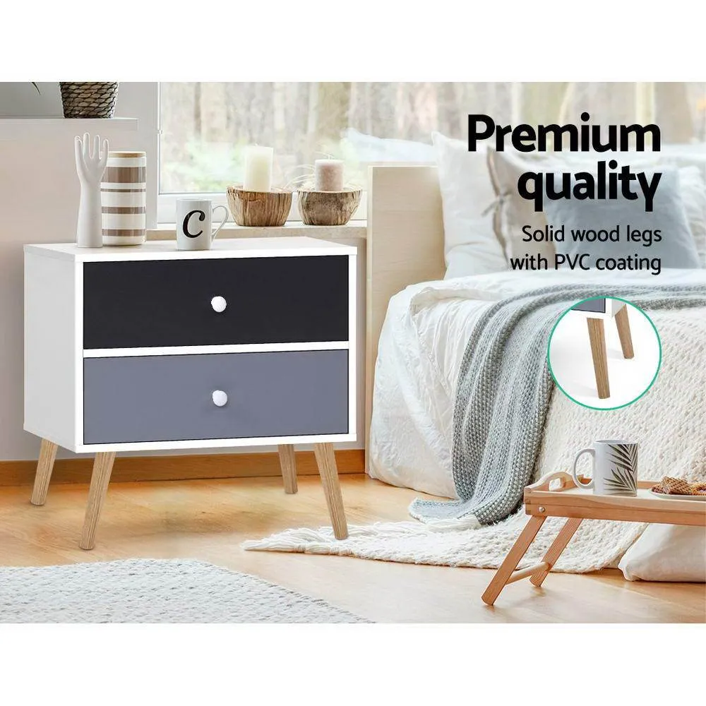 Scandinavian-inspired Bedside Table Black & White