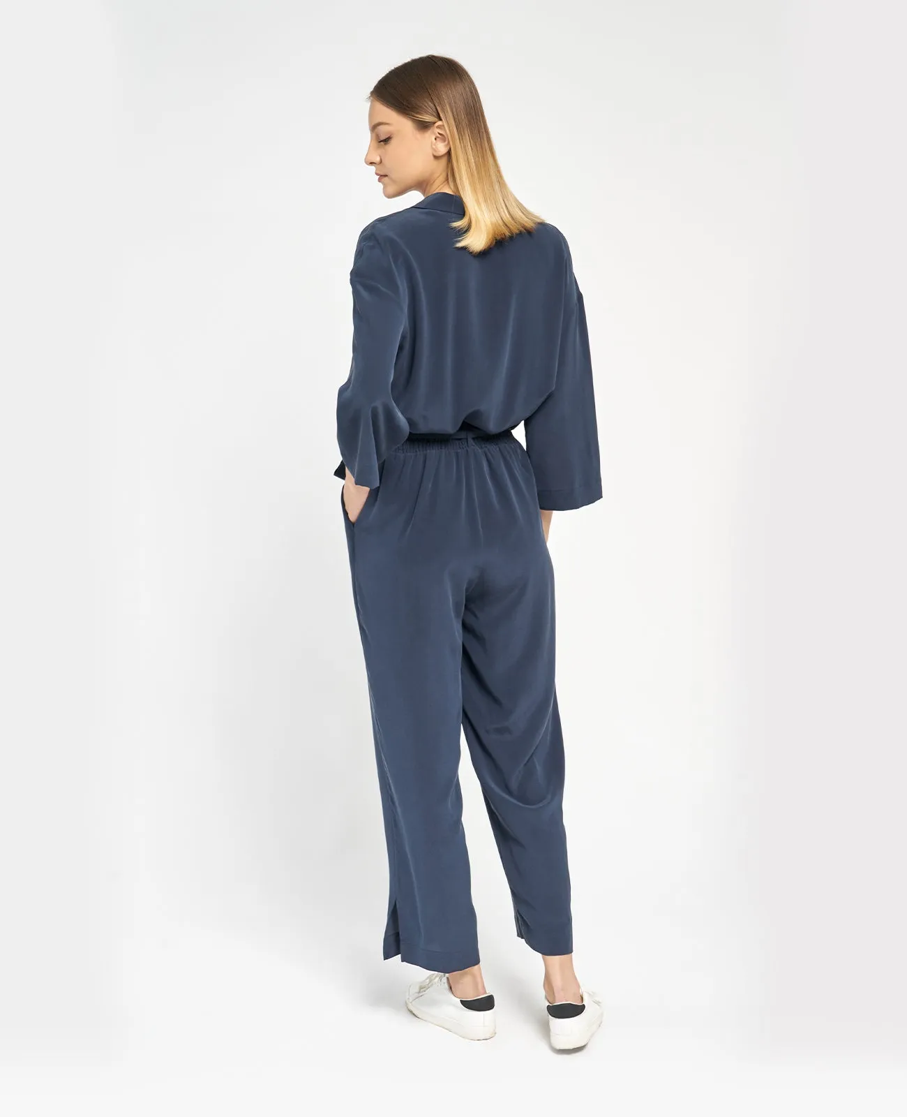 Silk Wrap Front Jumpsuit