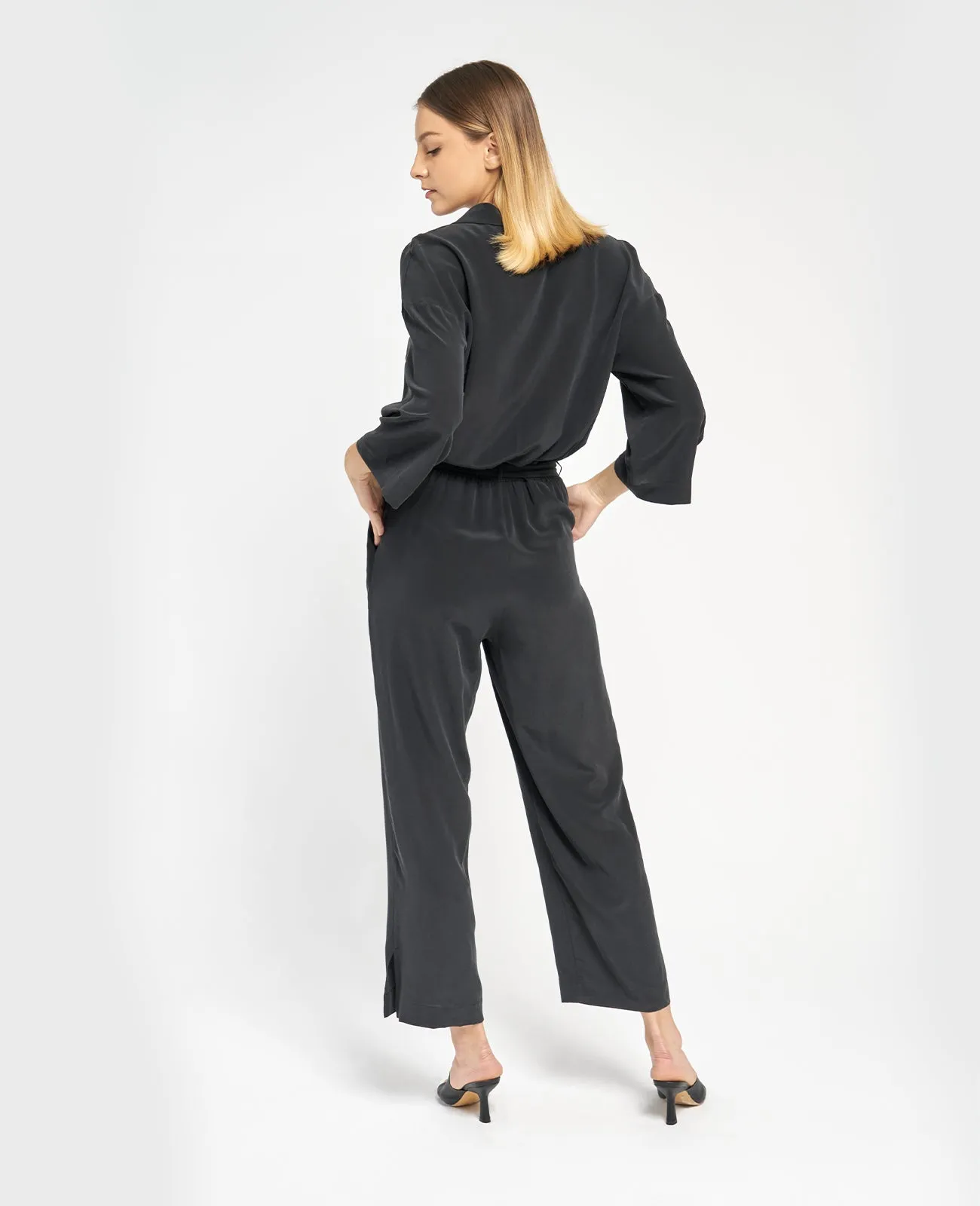 Silk Wrap Front Jumpsuit