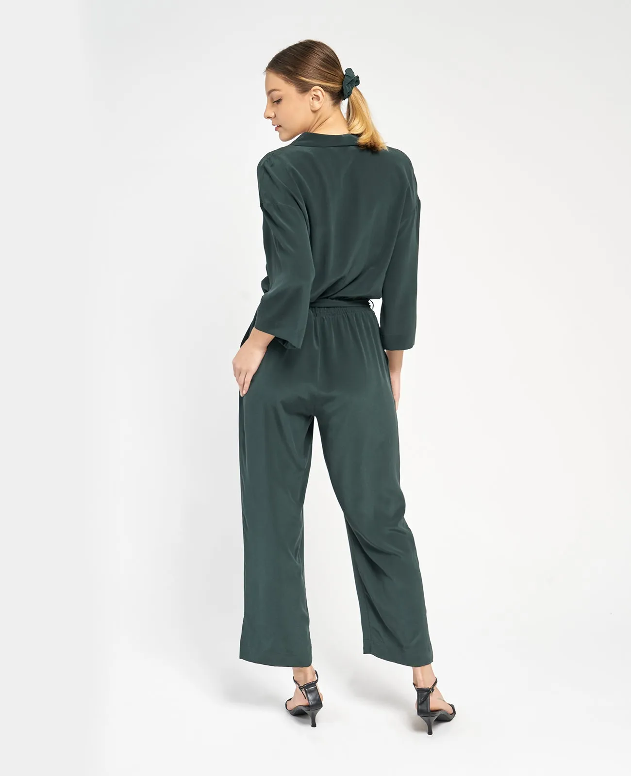 Silk Wrap Front Jumpsuit