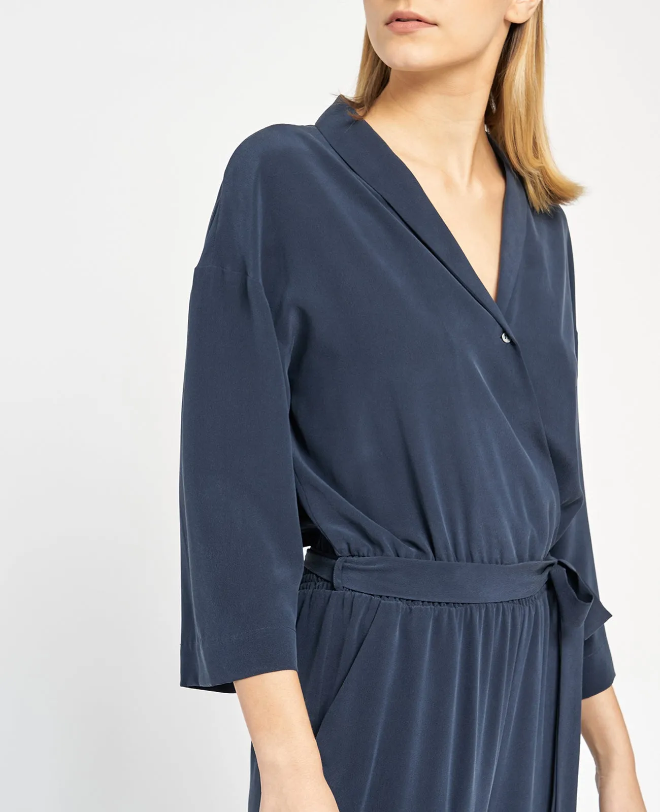 Silk Wrap Front Jumpsuit