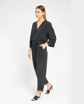 Silk Wrap Front Jumpsuit