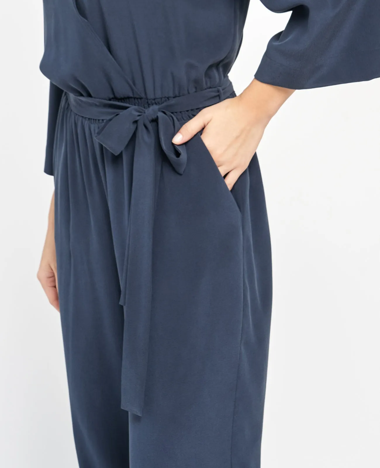 Silk Wrap Front Jumpsuit