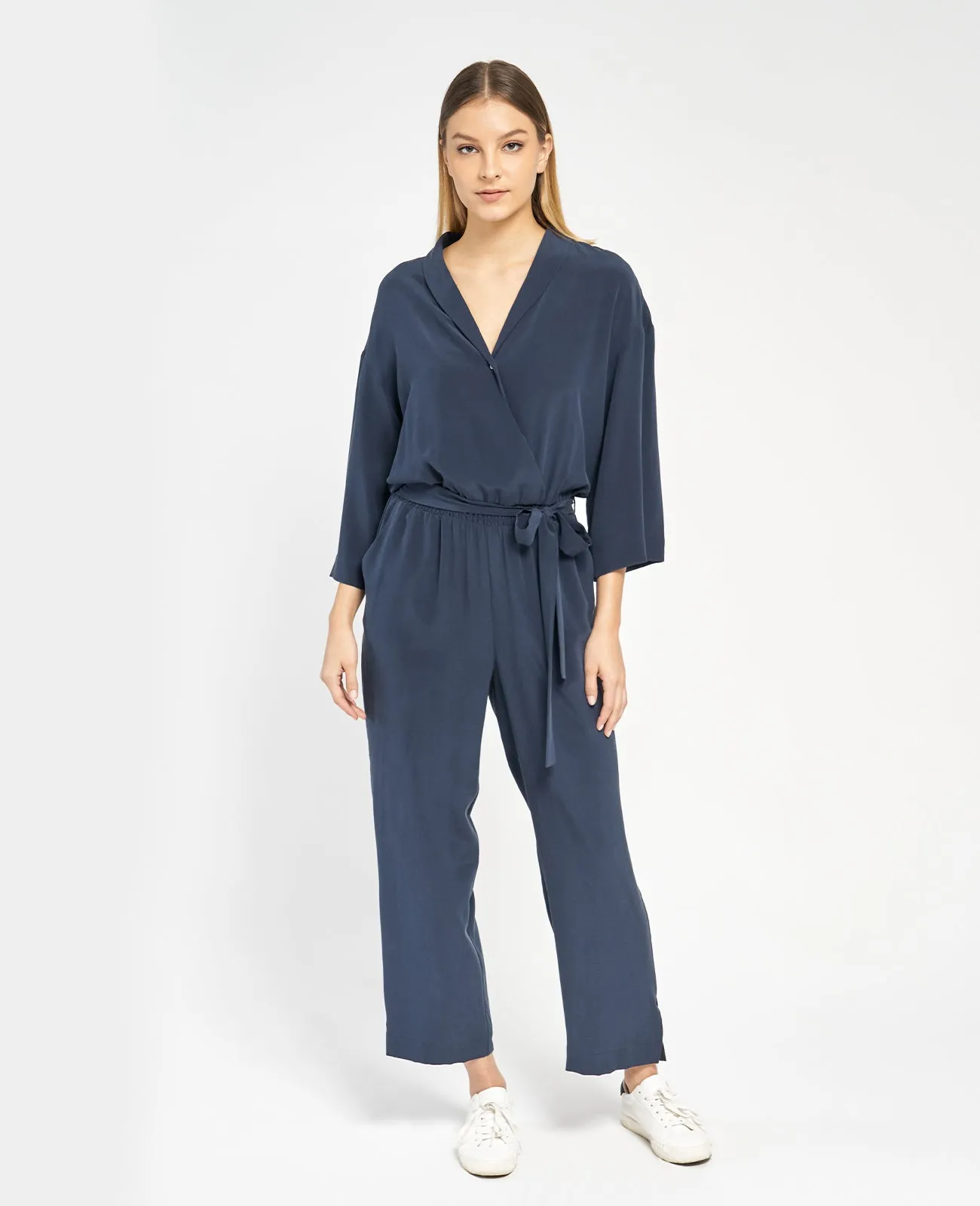 Silk Wrap Front Jumpsuit