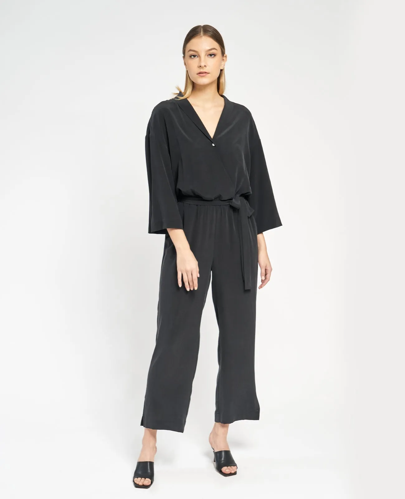 Silk Wrap Front Jumpsuit