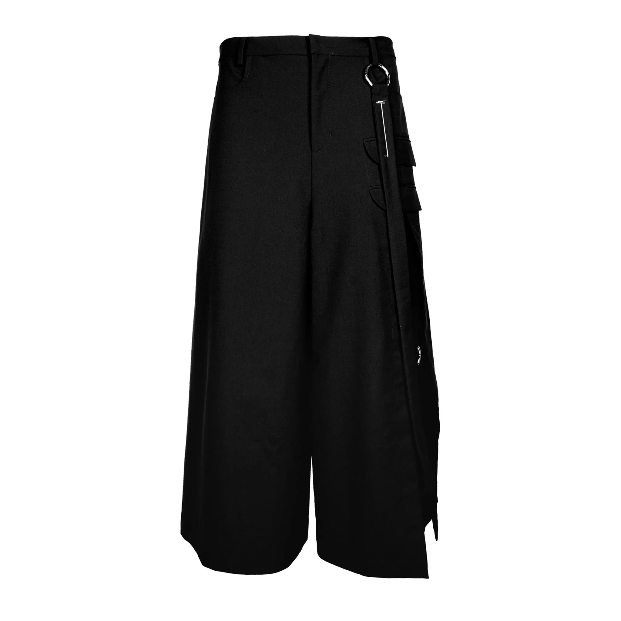 Single-Leg Deconstructed Japanese Wide Shorts