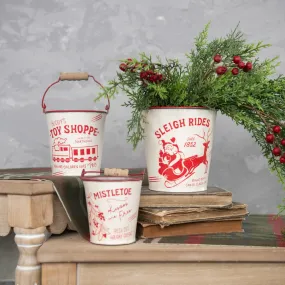 Sleigh Ride Buckets (Set of Three)