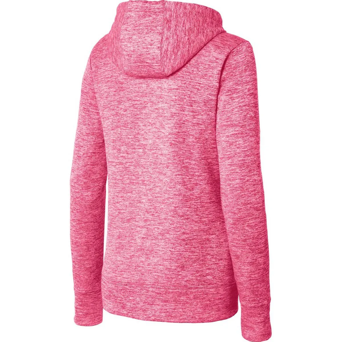 Sport-Tek Women's Power Pink Electric PosiCharge Electric Heather Fleece Hooded Pullover