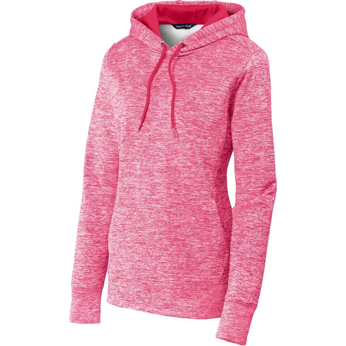 Sport-Tek Women's Power Pink Electric PosiCharge Electric Heather Fleece Hooded Pullover