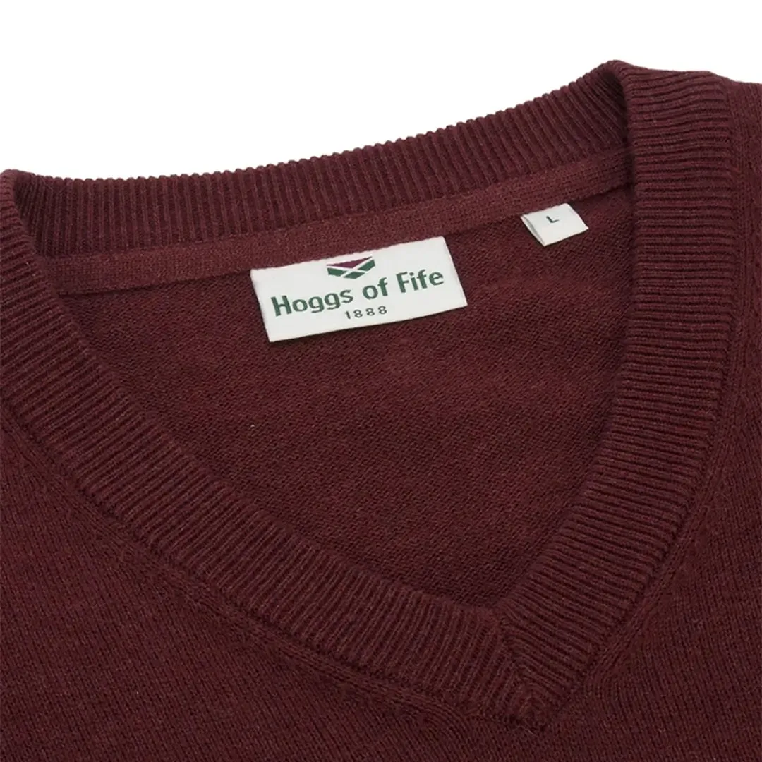 Stirling II Cotton L/S Pullover - Berry Red by Hoggs of Fife