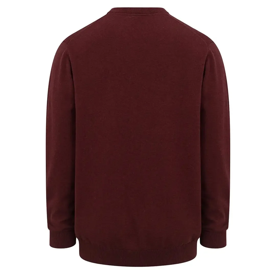 Stirling II Cotton L/S Pullover - Berry Red by Hoggs of Fife