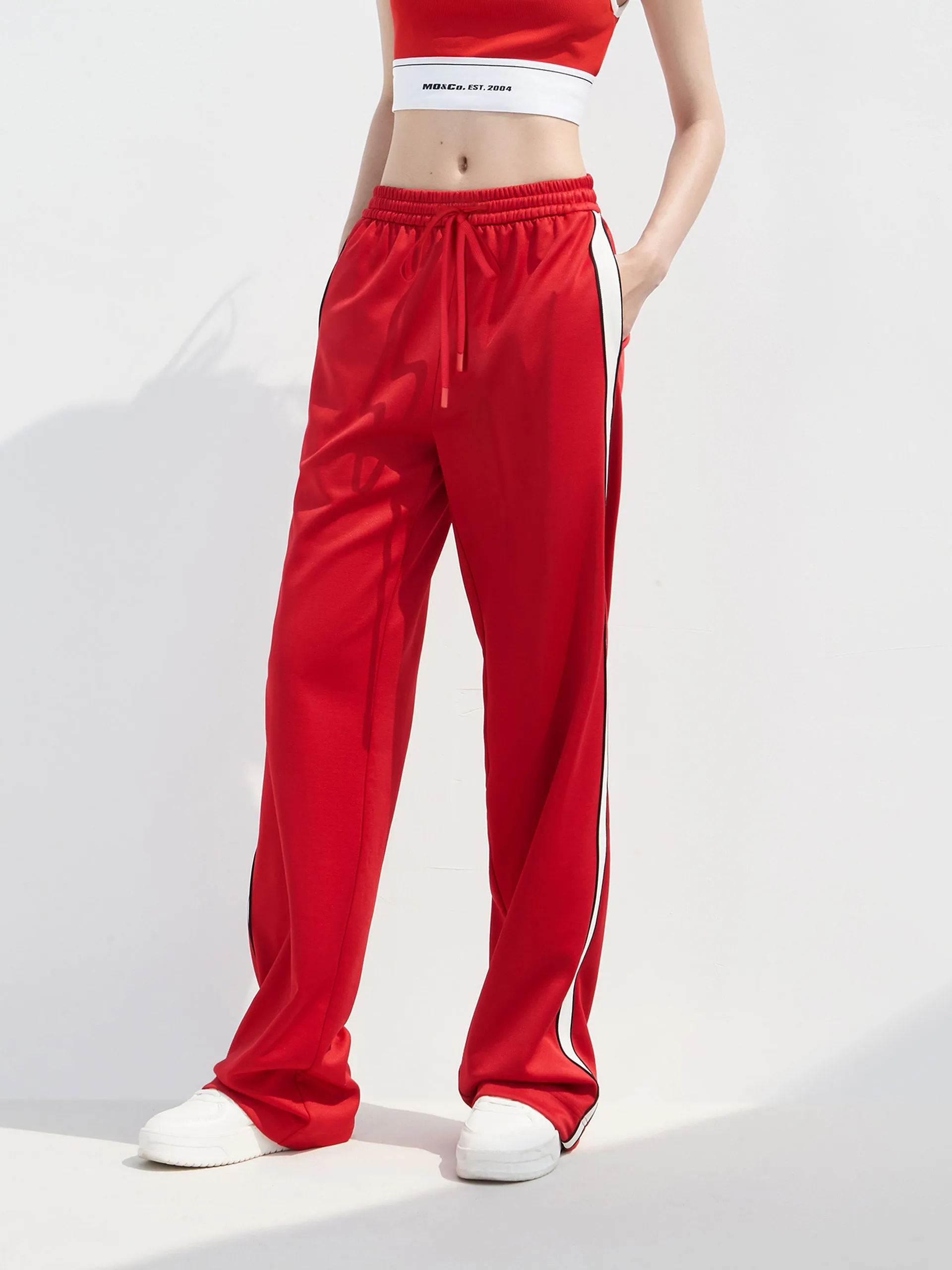 Straight Drawstring Casual Pants